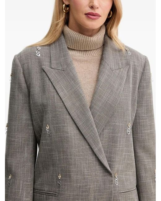 SIMONA CORSELLINI Gray Embellished Blazer
