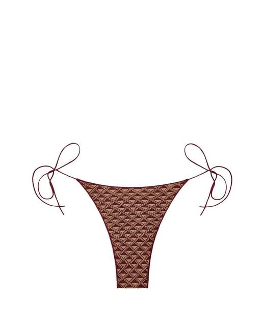 Tropic of C White Geometric-Pattern Bikini Bottom