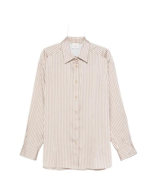 Alysi White Striped Long-Sleeve Shirt