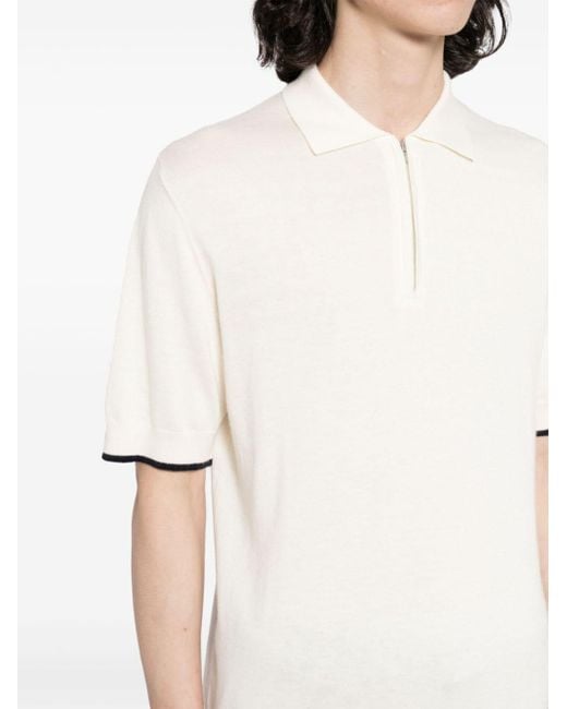 N.Peal Cashmere Fijngebreid Poloshirt in het White voor heren