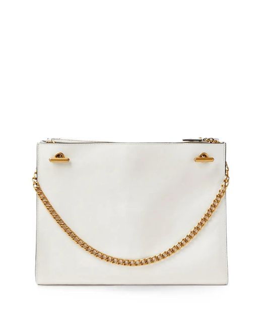 Versace White Cabine Leather Shoulder Bag
