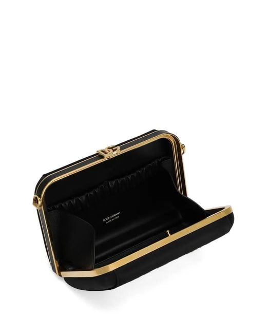 Dolce & Gabbana Black Dolce Box Satin And Laminated Ayers Handbag