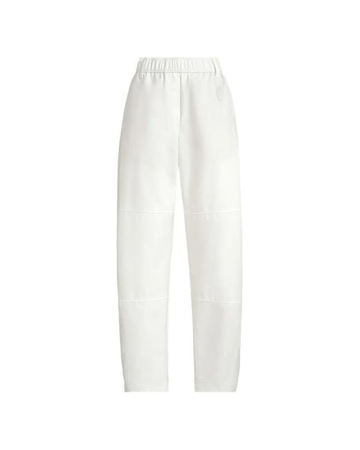Brunello Cucinelli White Logo Elastic-Waistband Trousers