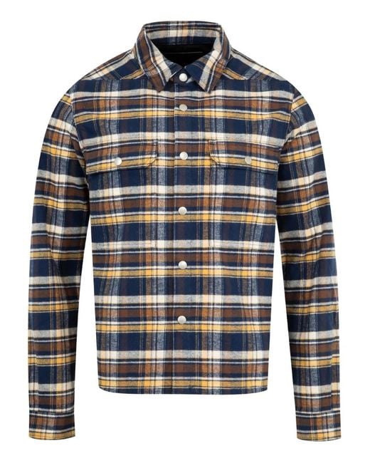 Rick Owens Blue Plaid-Pattern Shirt for men