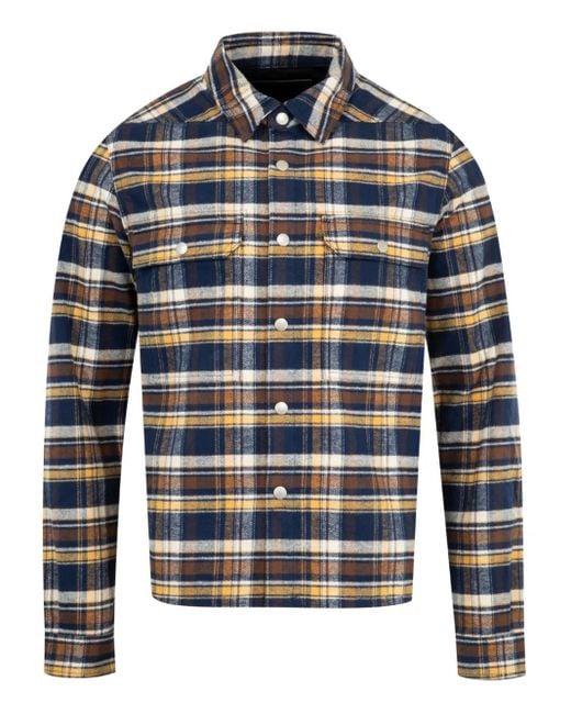 Camicia A Quadri di Rick Owens in Blue da Uomo