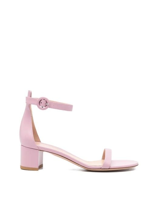 Gianvito Rossi Pink Buckle-Strap Sandals