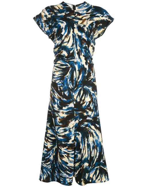 Proenza Schouler Kleid mit Feder-Print in Blau | Lyst AT