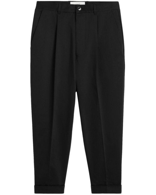 AMI Black Cropped Trousers for men