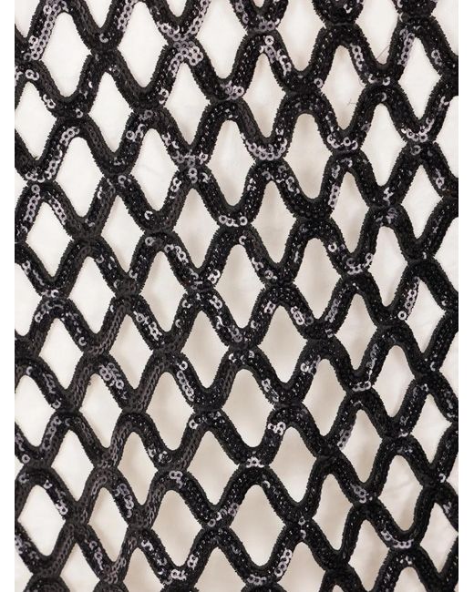 Maria Calderara White Sequinned Net Dress