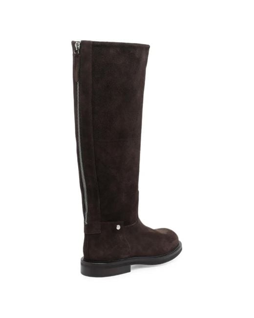 Poeve Black Mel Suede Knee-High Boots