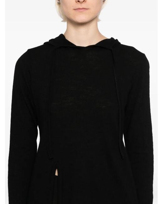 Sudadera con capucha y abertura lateral Yohji Yamamoto de color Black