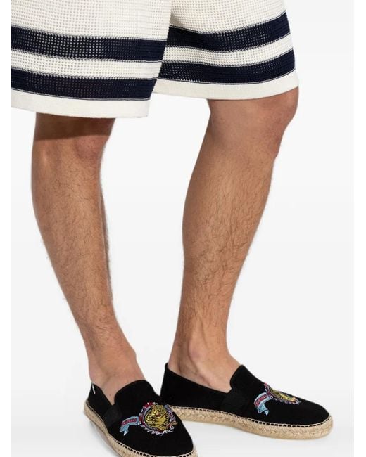 KENZO Black Tiger-Embroidered Espadrilles for men