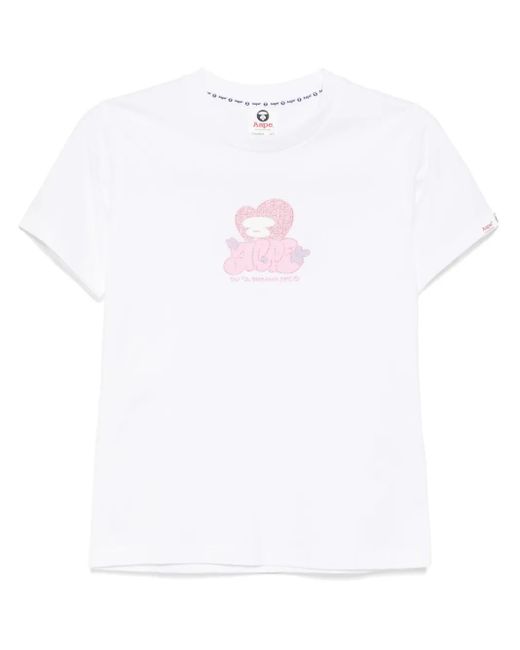 Aape By A Bathing Ape ロゴプリント Tシャツ White