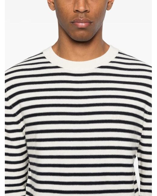 A.P.C. Black Striped Knitted Sweater for men