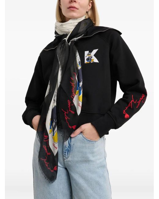 Karl Lagerfeld Metallic X Disney All-Over Graphic-Print Scarf