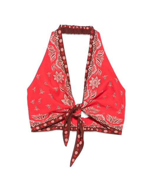 Farm Rio Red Ainika Floral-Print Blouse
