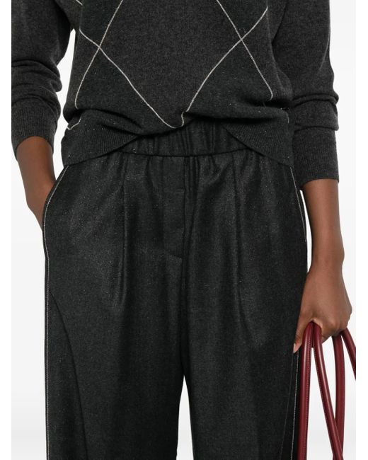 Peserico Broek Met Zijstreep in het Black