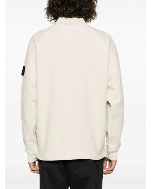 メンズ Stone Island コンパスパッチ プルオーバー White