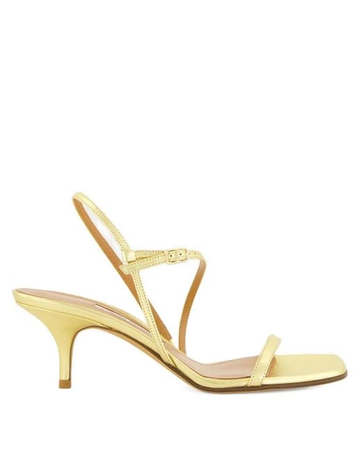 Emme Parsons Metallic Square-Toe Heeled Sandals