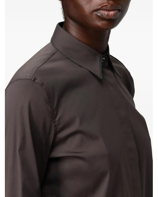 Camicia A Maniche Lunghe di Brunello Cucinelli in Brown