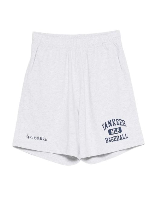Sporty & Rich White X New York Yankees Knee-Length Shorts