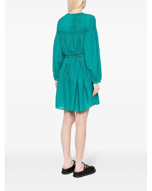 Isabel Marant Blue Adeliani Belted Short Dress