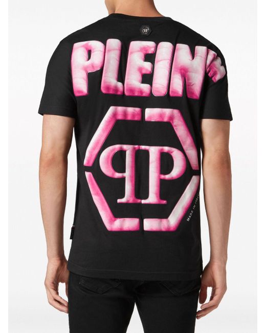 メンズ Philipp Plein Hexagon ロゴ Tシャツ Black