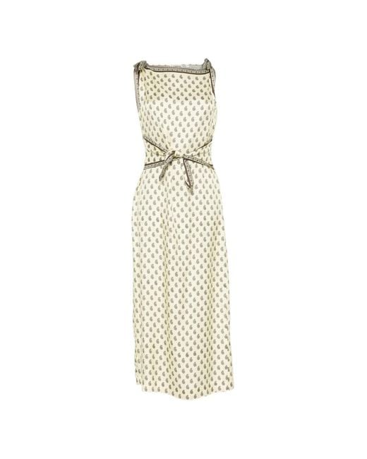 Doen White Paisley-Pattern Midi Dress
