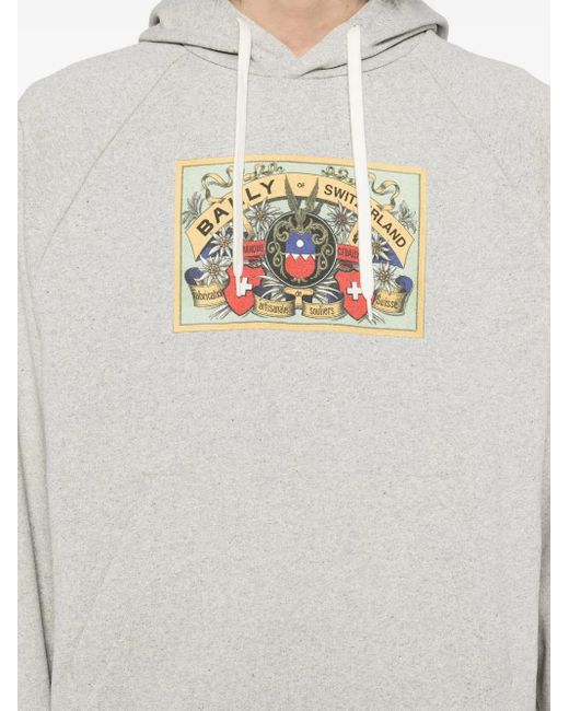 Bally White Graphic-Print Hoodie for men