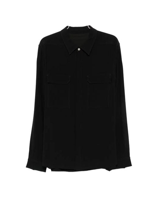 Rick Owens Black Long-Sleeve Shirt for men
