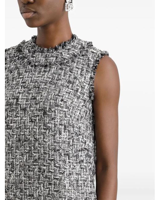 Dolce & Gabbana Gray Minikleid Aus Tweed