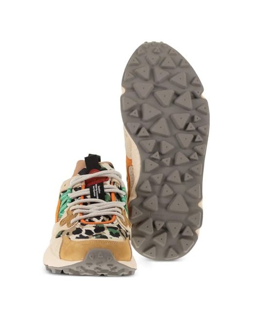 Flower Mountain Natural Yamano 3 Floral-Motif Sneakers