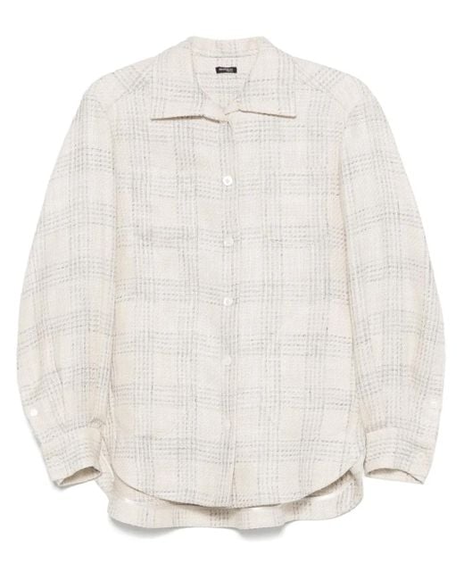 Kiton White Checked Overshirt