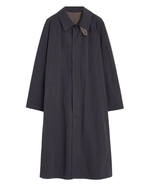 Lemaire Blue Button-front Raglan-sleeve Coat