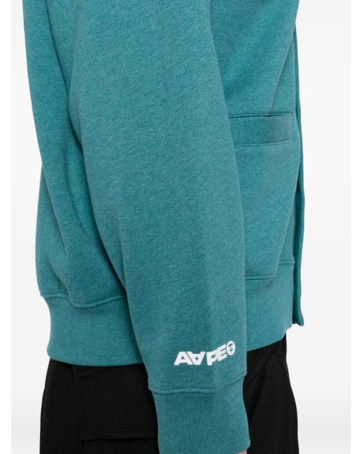 Aape By A Bathing Ape Button-Up Sweater Met Logo-Applicatie in het Blue voor heren