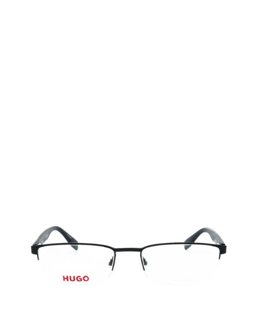 HUGO White Rectangle-Frame Glasses for men