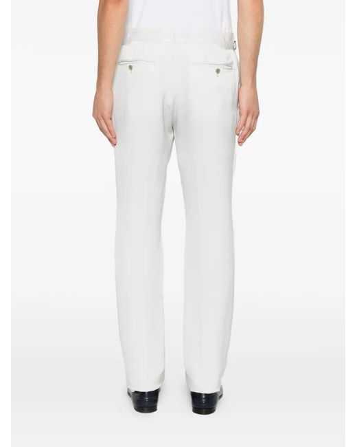 Tom Ford White Side-Adjuster Pressed-Crease Trousers for men