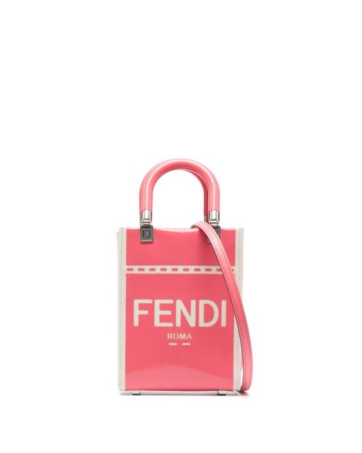 Fendi Pink Logo-Print Shoulder Bag