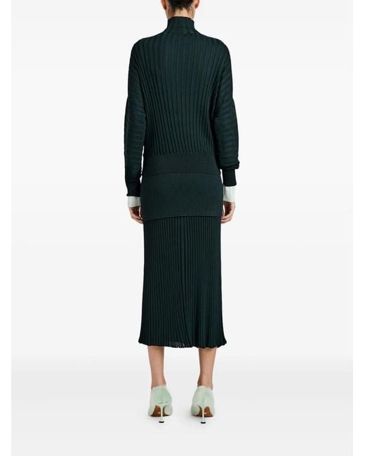 Proenza Schouler Green Luiza Ribbed Midi Skirt