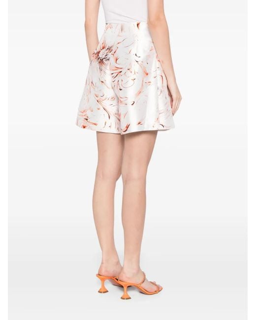 Saiid Kobeisy White Printed Flared Shorts