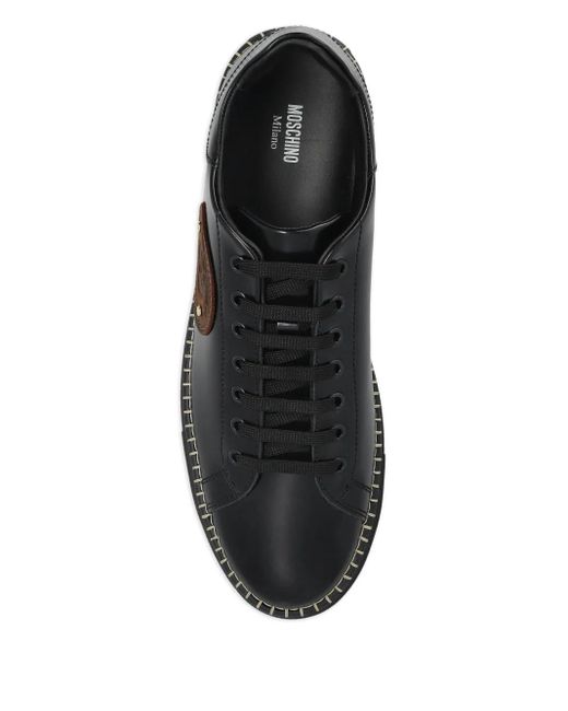 Moschino Black Logo-Embossed Trainers for men