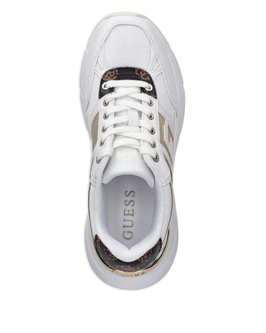 Guess White Fonzi Platform Sneakers