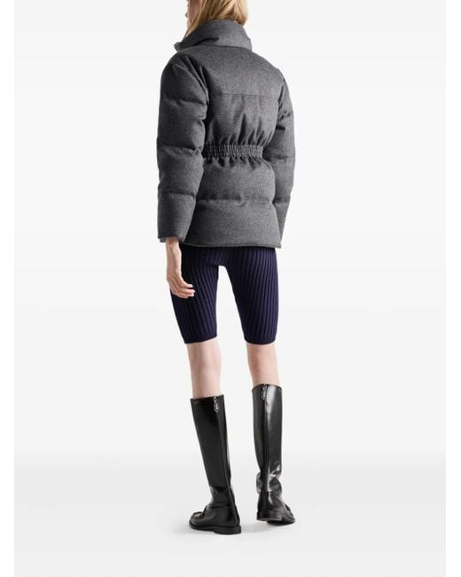 Prada Gray Wool Loden Down Jacket