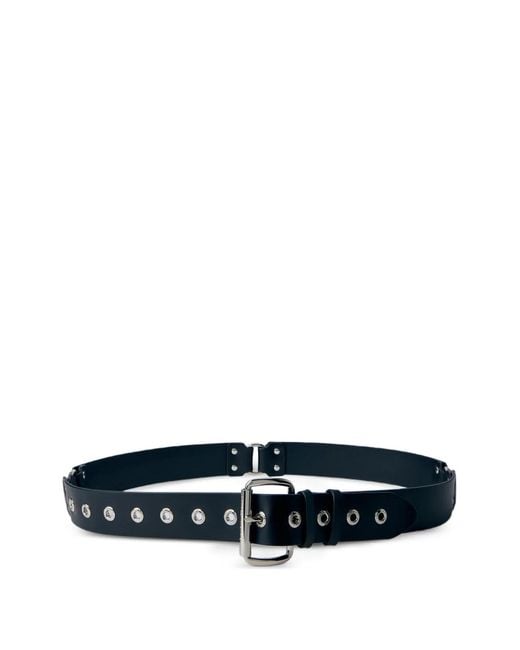 Vivienne Westwood White Logo-Engraved Leather Belt for men