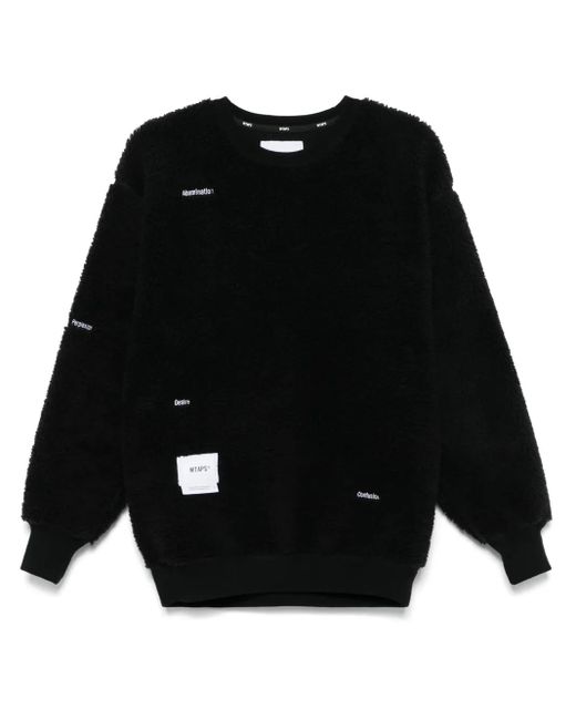 (w)taps Fleece Sweater Met Logopatch in het Black voor heren