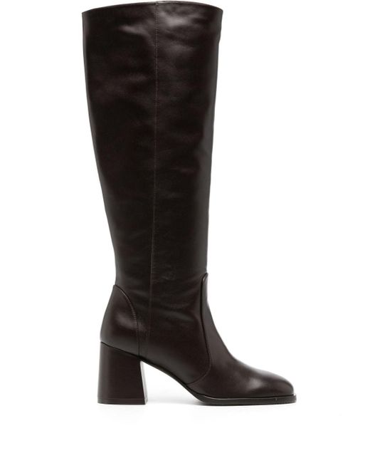 Stuart Weitzman Black Nola Smooth-leather Knee-high Boots