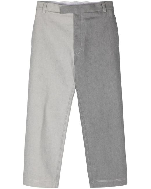 Thom Browne Gray Two-Tone Straight-Leg Jeans for men