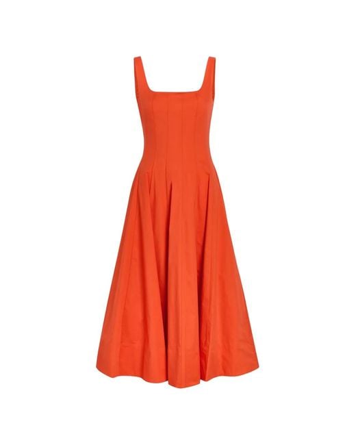 Staud Wells Flared Midi Dress