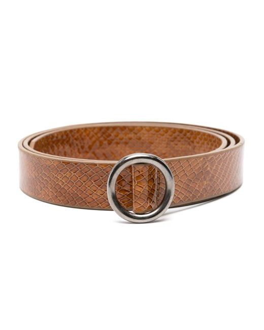 Séfr Brown Circle Snakeskin-effect Belt for men