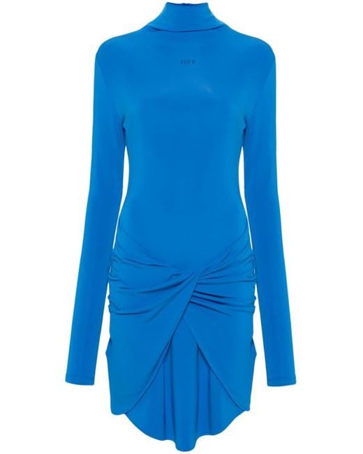 Vestido corto con diseño retorcido Off-White c/o Virgil Abloh de color Blue